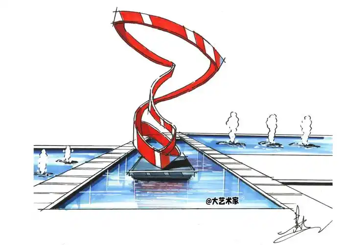 环设城景考研快题不得不画的雕塑表现05