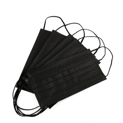 成人一次性口罩黑色口罩夏季防尘全棉水刺无纺布熔喷布挂耳式口罩一次