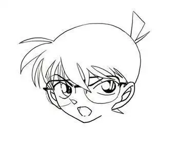 柯南简笔画过程