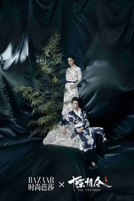 陈情令古风写真登陆时尚芭莎肖战王一博潇洒演绎知己大片6