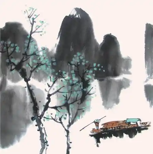 山水画水粉画简单的水粉画山水图片简单好看