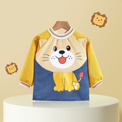 儿童罩衣幼儿园吃饭防水防脏秋季新款婴儿围裙反穿衣卡通图案护衣