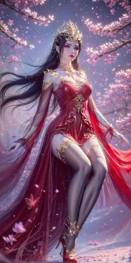 超高清竖屏壁纸 红裙黑丝美杜莎 国漫女神更多高清精彩内容进御姐动漫