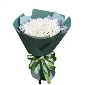 花蔓家33枝白玫瑰鲜花花束送女友爱情情人节520礼物同城速递上海
