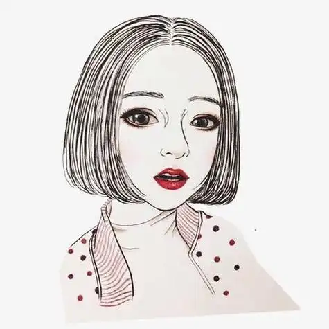 短发戴眼镜的手绘女生头像