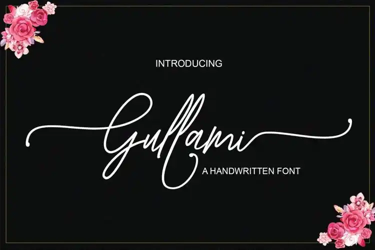 现代创意艺术书法字体英文连体字体下载gullamiscript