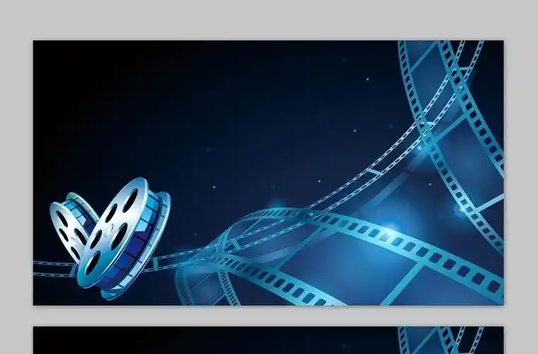 三张蓝色电影胶片ppt背景图片