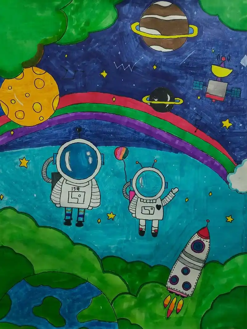 航天梦从娃娃抓起——涡阳一小"我的太空梦"绘画展之二 - 抖音