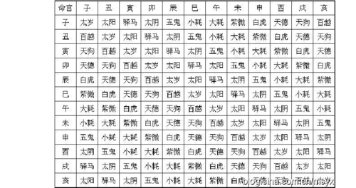 八字命宫十二神煞