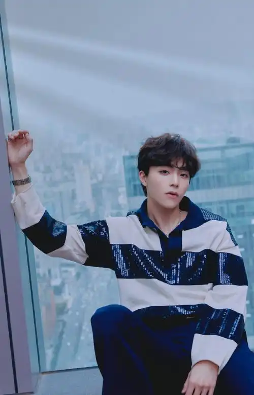 陈立农声生不息蓝白亮片毛衣##陈立农蓝白亮片