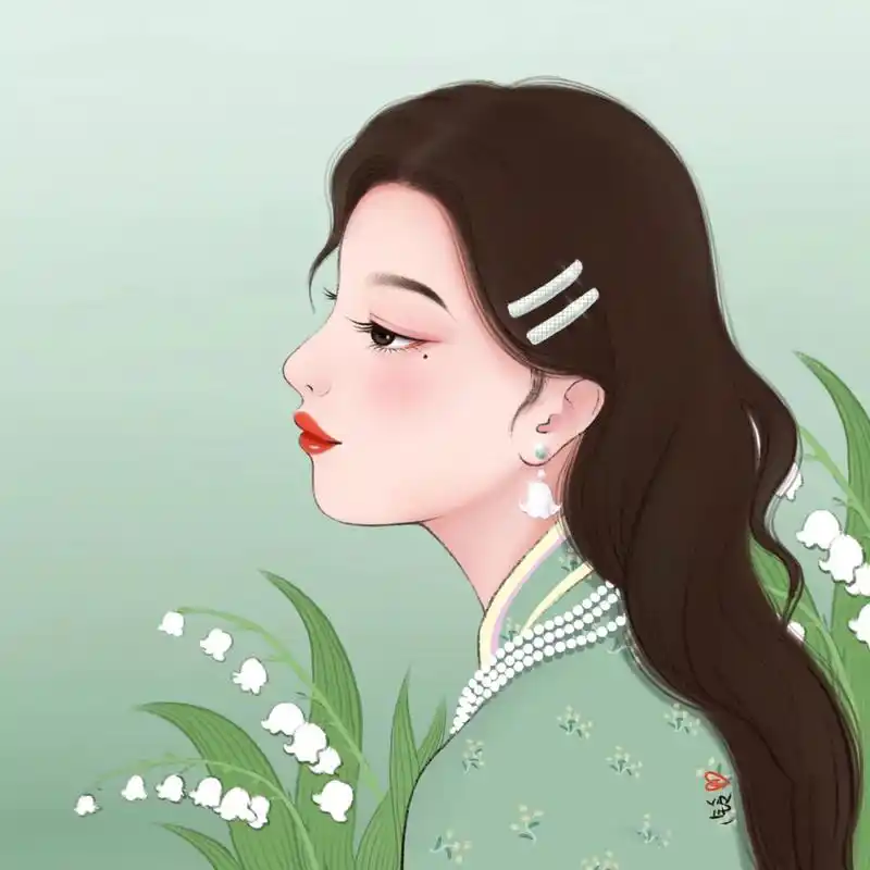 手绘民国风旗袍女生头像,太惊艳了