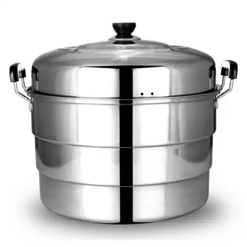 美家厨帮 40cm加厚不锈钢蒸锅3层超大号三层蒸锅特大码节能多层蒸_7折