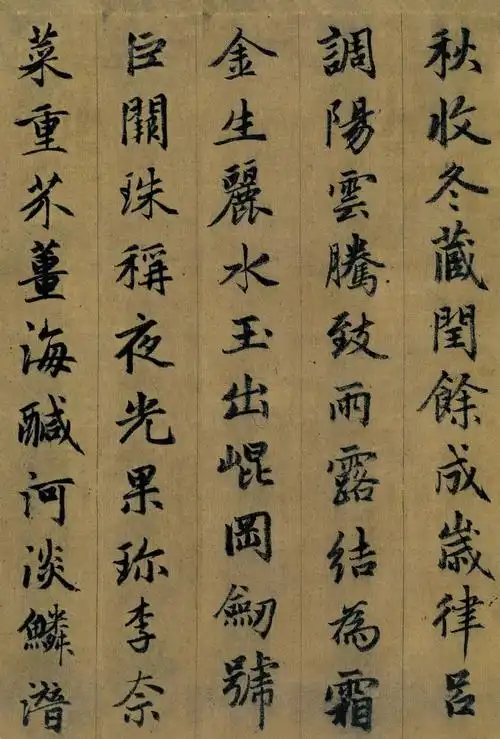 元 赵孟頫 行书 《千字文》(局部)