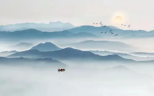 10月04期新款水墨山水艺术背景墙