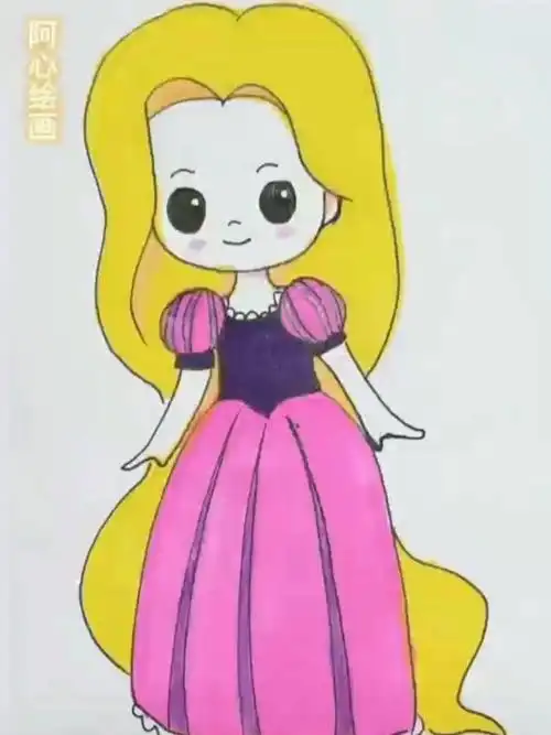 简笔画:长发公主