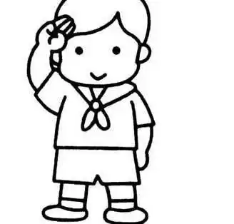 小学生敬礼简笔画 小学生敬礼简笔画背面