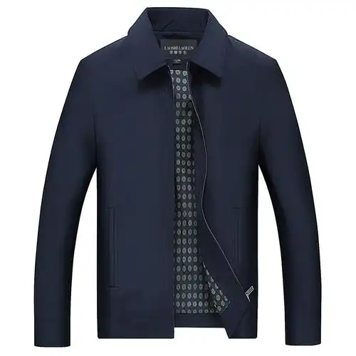 男装外套中年翻领春秋中老年人爸爸休闲男士夹克衫