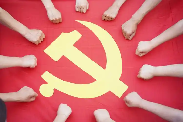 人文与马克思主义学院我与党旗合影定格美好瞬间