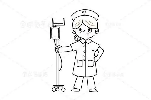医护人员涂色画doctors and nurses coloring pages白衣天使简笔画