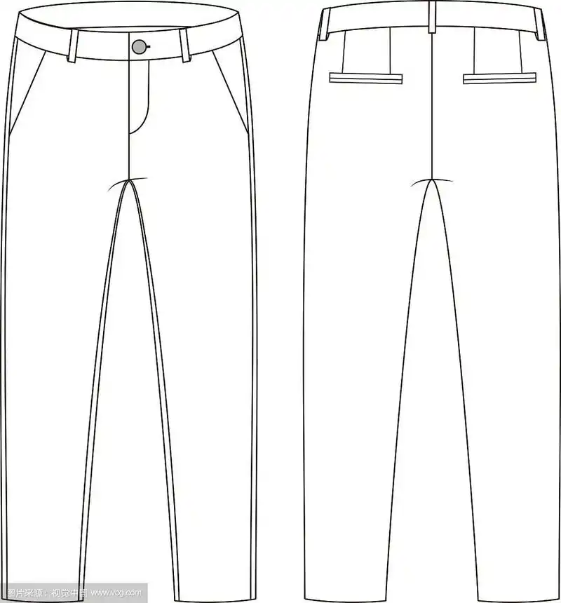 时尚技术草图的裤子在向量图形
