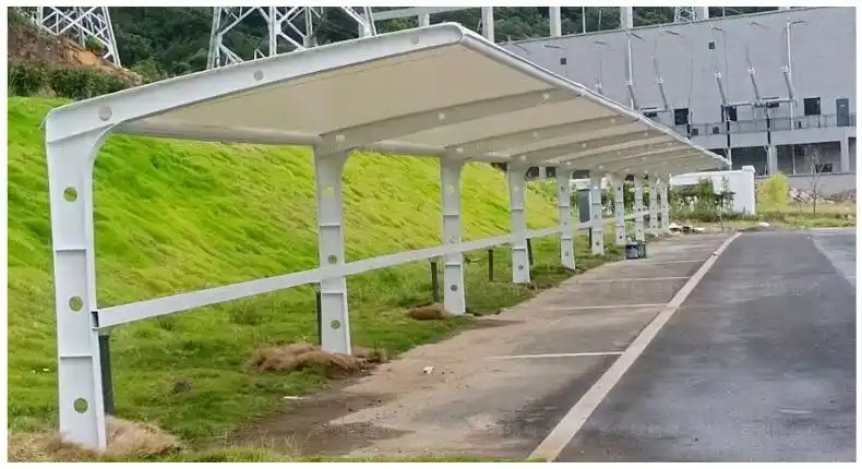 安装小区学校自行车库雨蓬 舟山景观膜结构电动车停车棚电瓶车篷