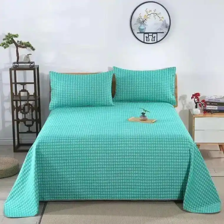 新花色提花纯棉手工老粗布凉席三件套到货了想要的客户加微哈