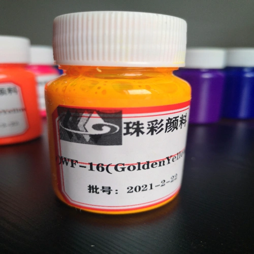 wf16金黄色液体荧光颜料化工颜料生产厂家批发价气球上色水性皮革成衣