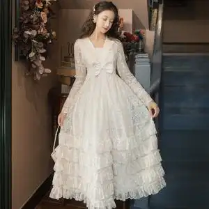 甜美法式宫廷风连衣裙在逃公主裙复古超仙18岁女生成年礼礼服长裙