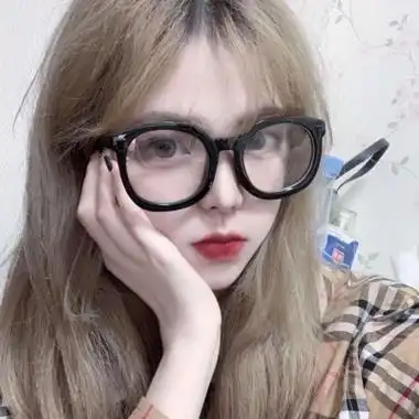 可爱圆圆眼镜女生头像精选戴黑色眼镜头像图片