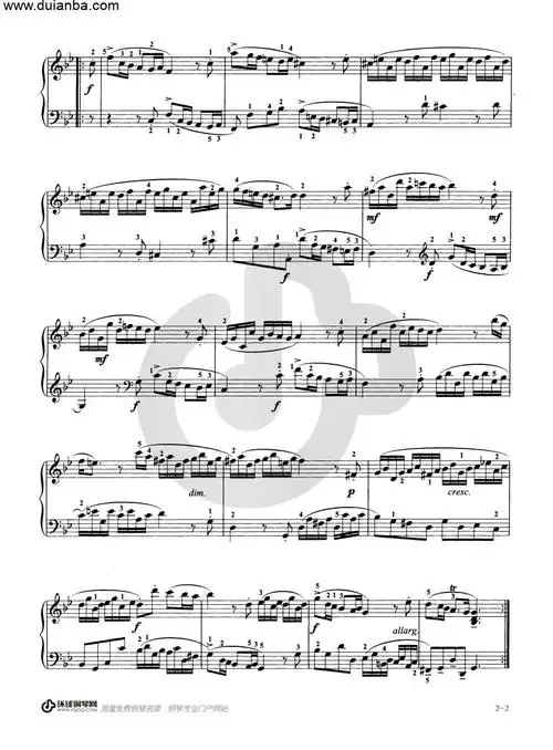 钢琴谱阿勒芒德舞曲广东省音协新编钢琴考级7级