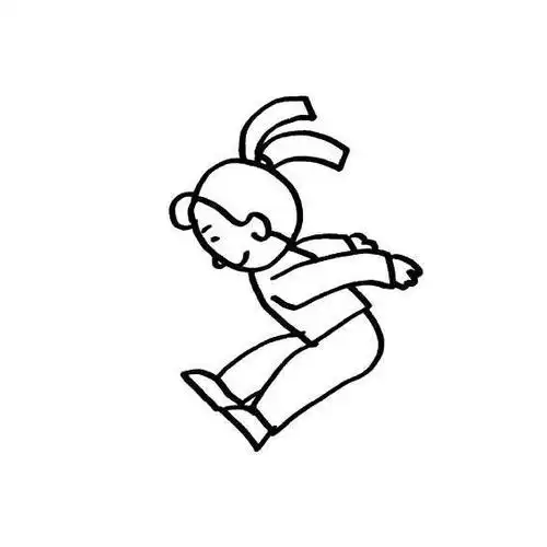 跳远的人物动作简笔画