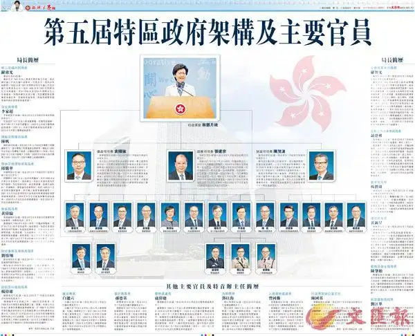 第五届特区政府架构及主要官员 - 香港文汇报