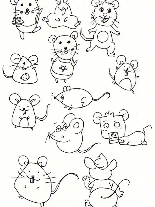 十二生肖简笔画临摹