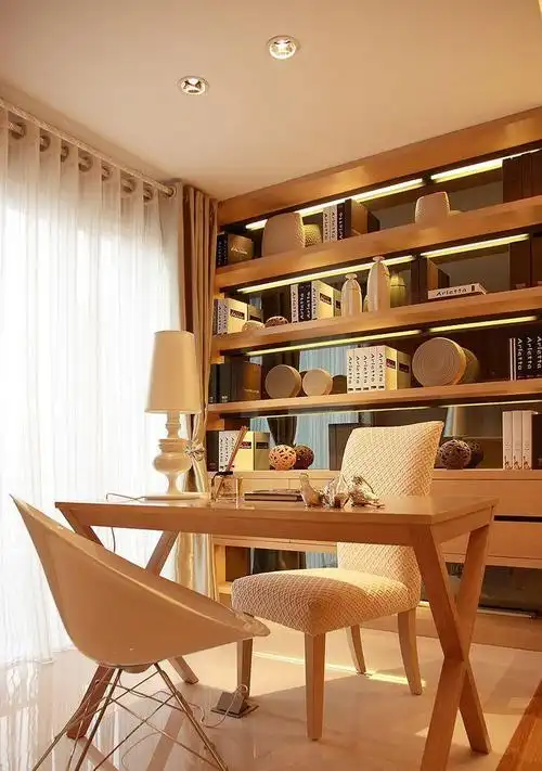 现代简约三居室书房壁纸装修效果图欣赏