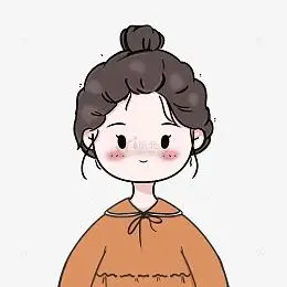 橙色丸子头可爱小女孩半身像手绘图