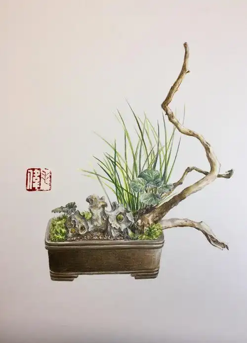 彩铅微景观盆景