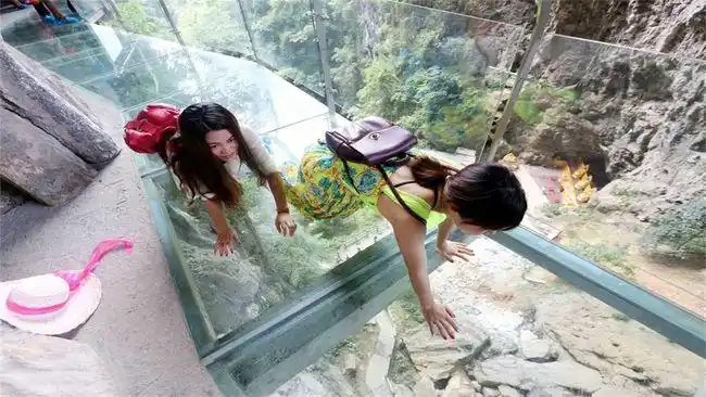 国内最吓人的玻璃栈道游客趴着前行吓不腿软我服你