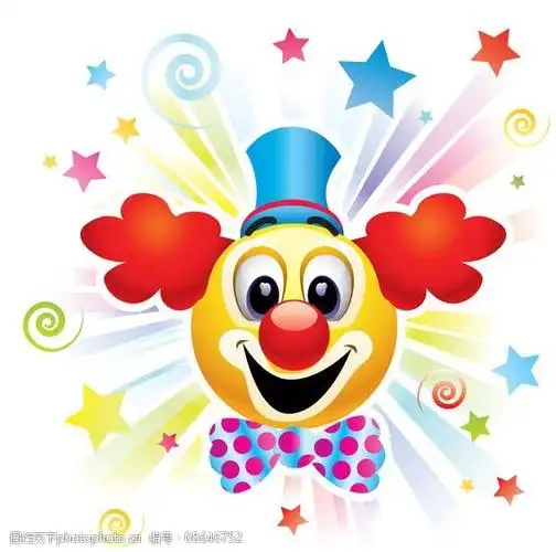 可爱的小丑矢量素材图片