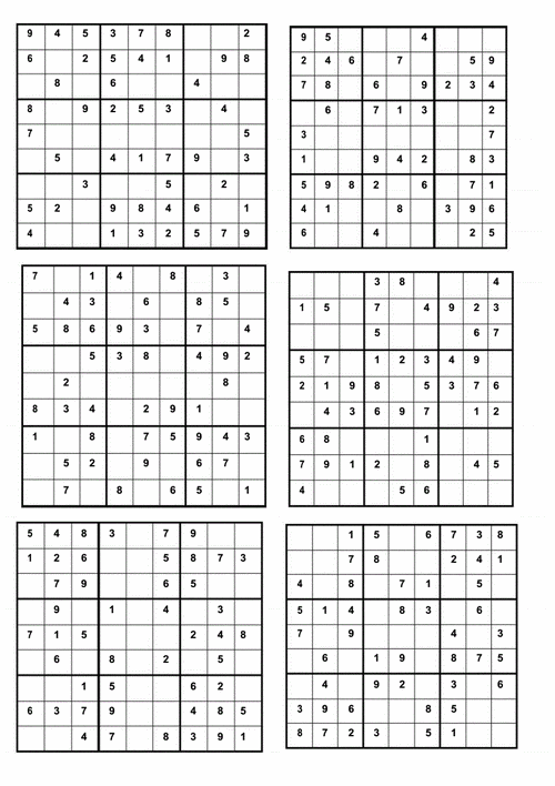 简易数独练习题9个九宫格docx2页