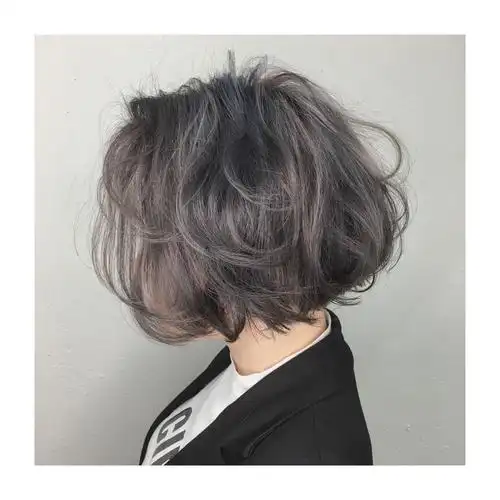 蓝灰,短发,染发