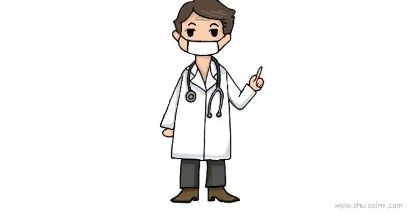 医生全身戴口罩儿童画怎么画 医生全身戴口罩简笔画好看