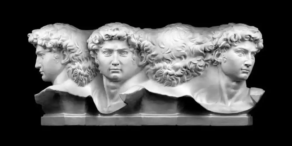 邓震摄影作品:全面体-大卫石膏像的四个连续转体邓震 | 全面体艺术