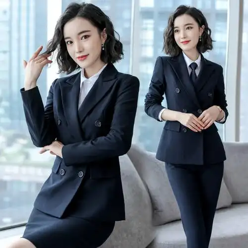 职业套装女春秋正装气气质套裙教师面试服装售楼部职业女裙套装