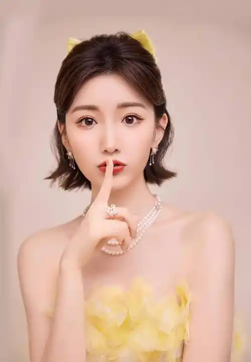 毛晓彤穿黄色花朵抹胸蓬蓬裙 明艳靓丽 俏皮可爱 露香肩雪肤甜美动人