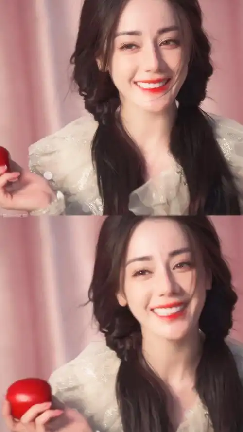 迪丽热巴抱兔子花絮视频##迪丽热巴雀斑妆容