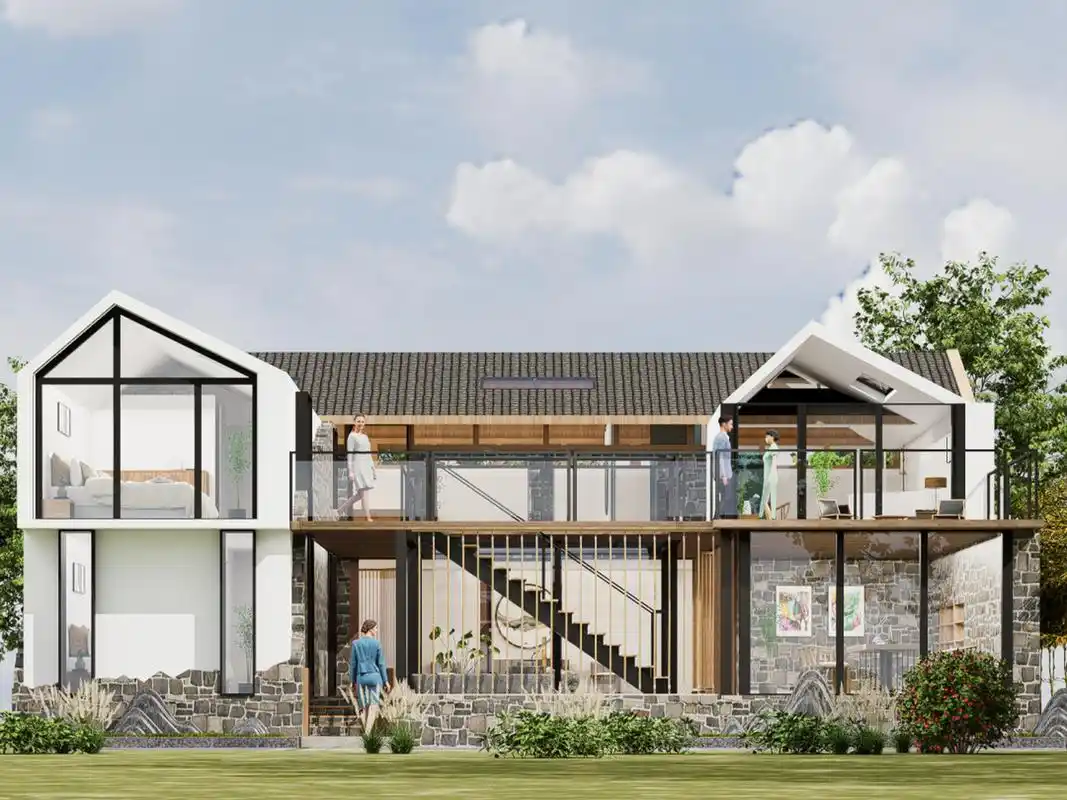 旧房改造丨民宿设计丨效果图表现 11566老房改造丨民宿外观设计丨