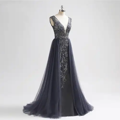 礼服女长款金色宴会礼服女宴会晚礼服礼服女晚宴派对礼服齐地婚纱