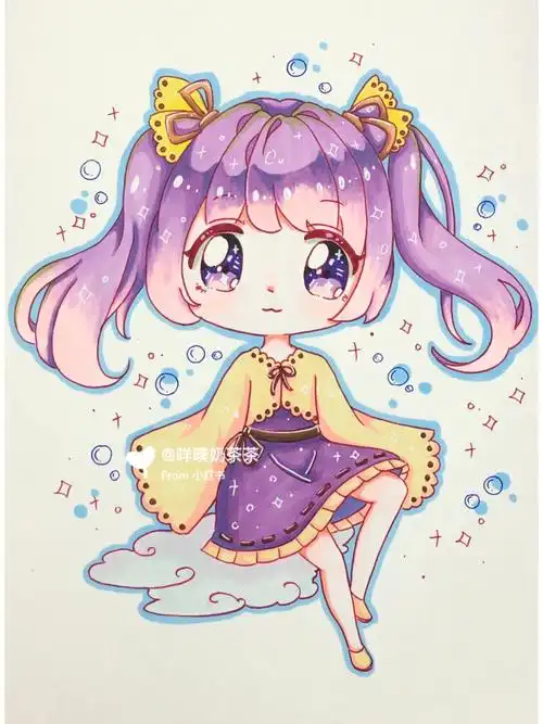 画画  #马克笔绘画  #q版  #马克笔  #q版人物  #动漫  #绘画  #换