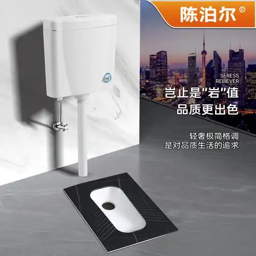 卫生间岩板纹面蹲便器洁具防臭大便盆卫生间蹲坑式便池蹲厕所