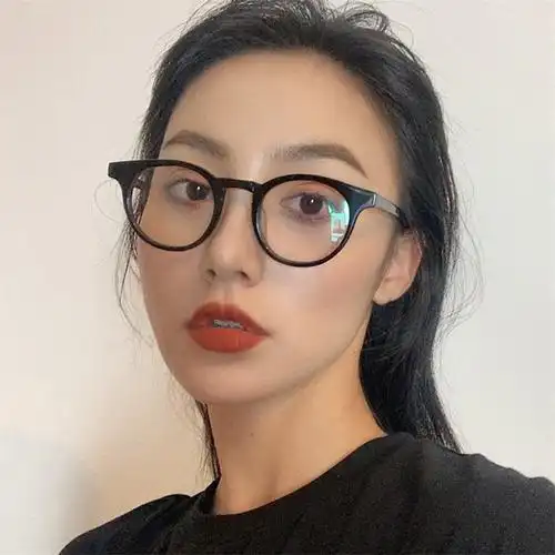 黑色眼镜框女圆脸大脸配镜近视镜有度数复古圆框架眼镜ins风小脸